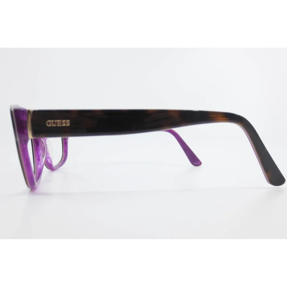 Guess GU7409 52E Tortoise Purple Cat Eye Eyeglasses Frames 54-15-135 Womens